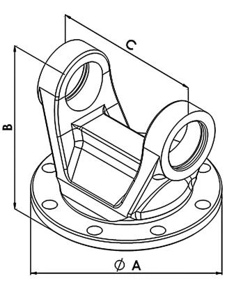 Flange de articulação lisa (Orelha)