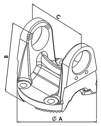 Flange estriada de articulação